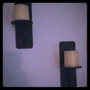 Black wall sconce with candles [pair]